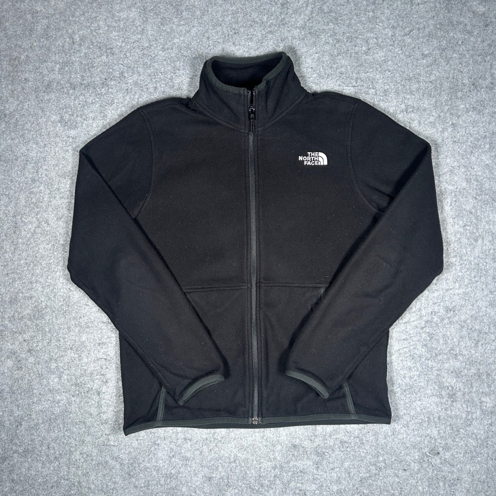 The North Face Fleece Jacket Womens S Black Circular Design Full Zip Gorpcore